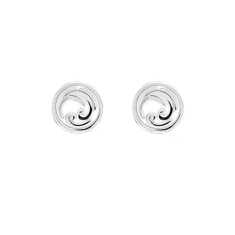 Geometric hoop earrings for trendy women -Ocean Primal Studs