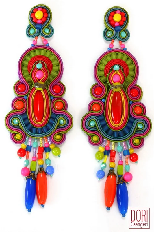 Colorful resin earrings for artistic accents -Tel Aviv Couture Earrings