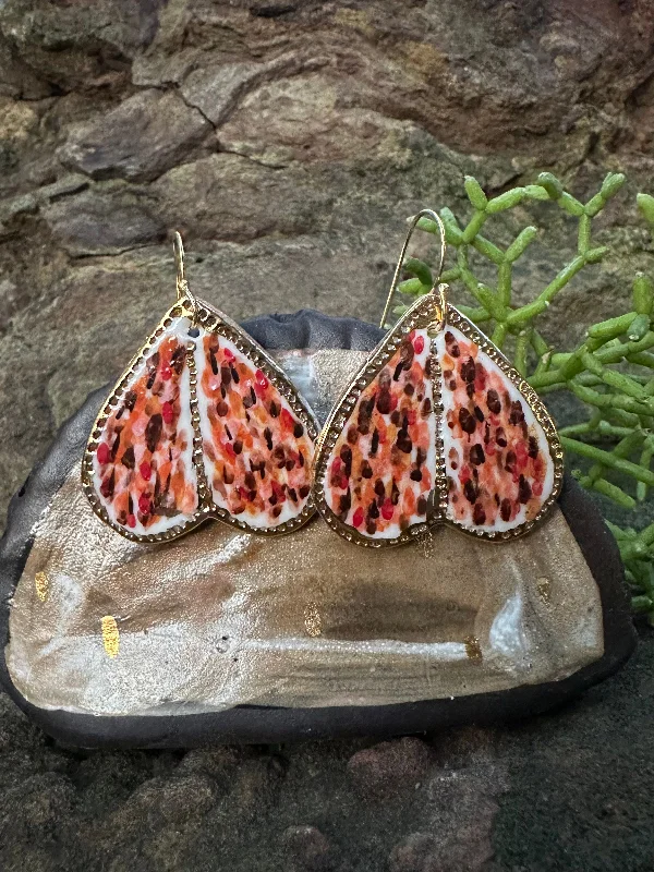 Stylish gold stud earrings for daily wear -‘Wings’ Porcelain Earrings with hand painted design