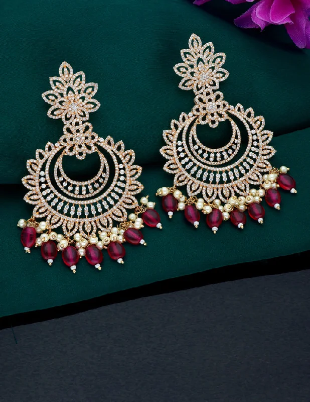 Luxury earrings with sapphires for elegance -Zircon Dangler Earrings